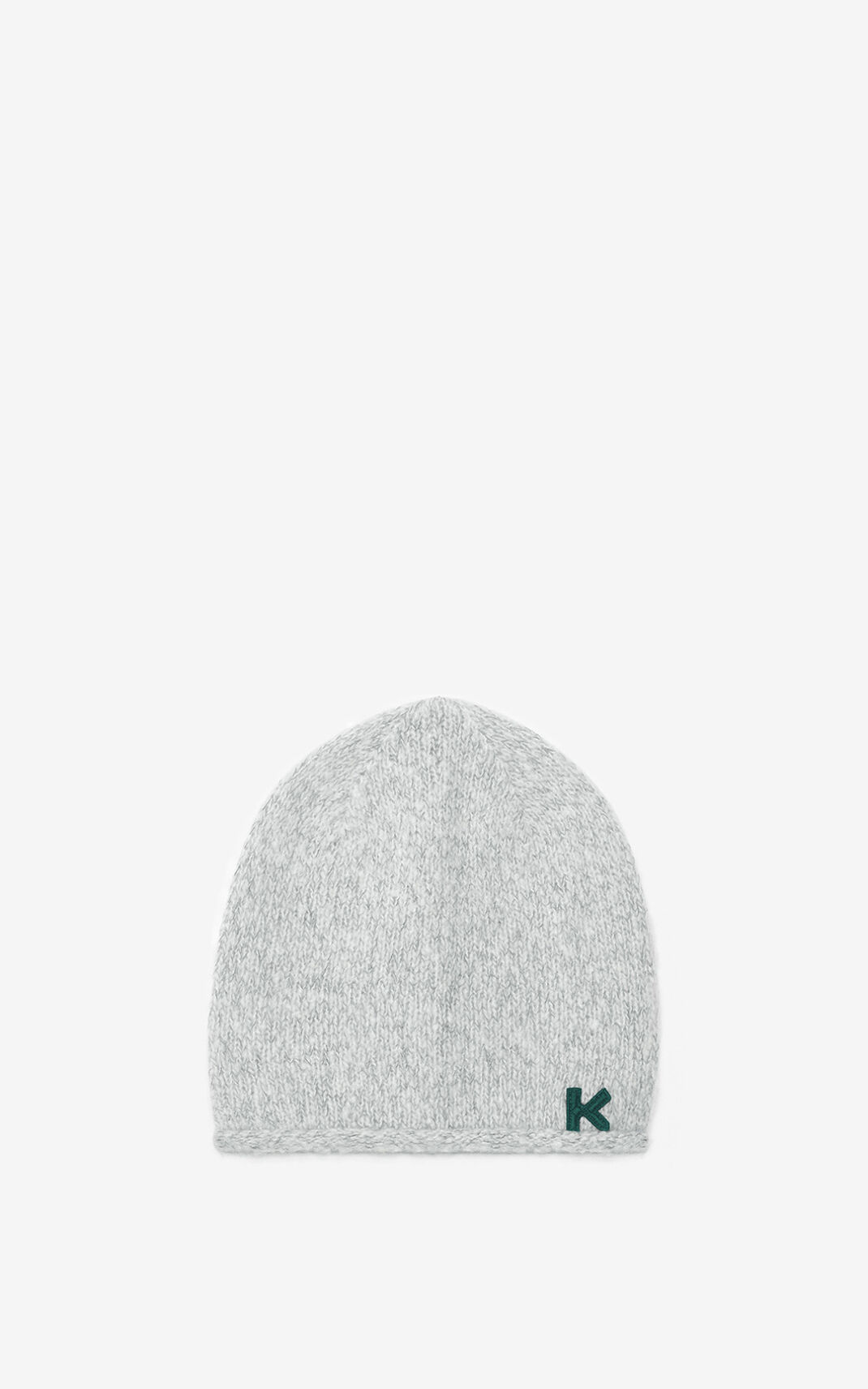 Kenzo K Logo cashmere Gorro Hombre Blancas | 9271380-DO